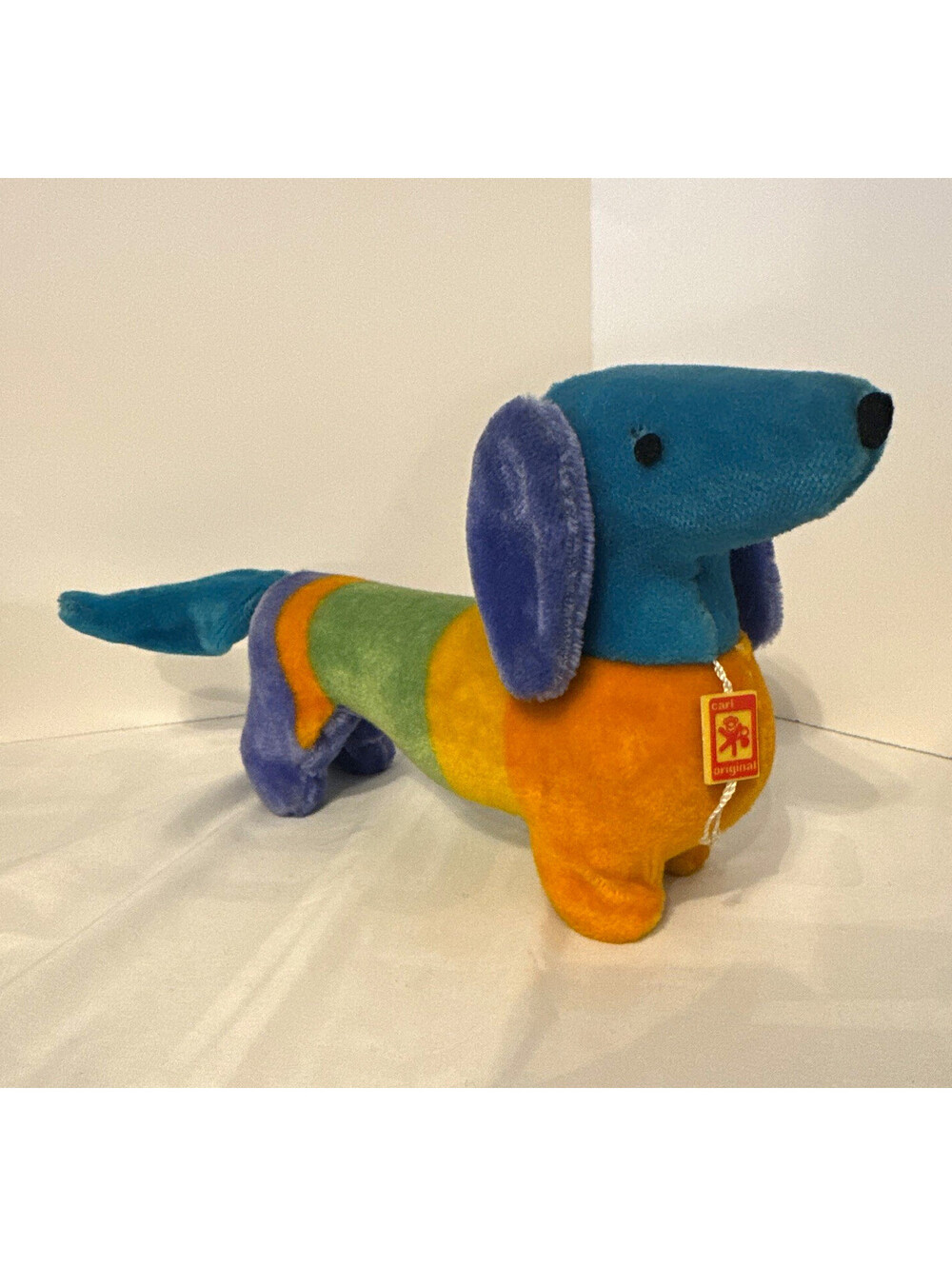 Carl Original Olympic Dachshund Dog plush mascot Multicolor Vintage 1972 Rare